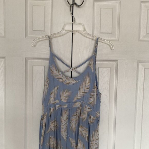 Torrid Light Blue Feather Challis Tie Midi Dress 0 Women’s Large - Picture 3 of 16